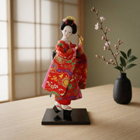 Japanese Geisha Kimono-clads Doll Collectible Japanese Geisha Doll Decorative for Collectors, Tabletop, Shelf, Living Room