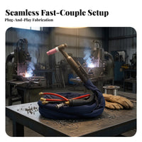 Fusing Torch with DKJ70 Connector | Braided Outer Sleeving, convenient-connect, Argon electric fusing Torch, for Workshop