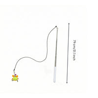 Cat Teaser Rod with Crustacean Lure Interactive Retractable Feline Teaser Rod Toy Detachable for Cats