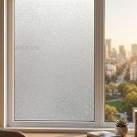 Privacy Window Film for Home Office and Living Room, Frosted Pattern with Matte Finish, Wide PVC Window Tint, Static Cling for Bathroom