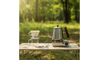 Gooseneck Kettle with Wooden Handle Narrow Spout Gooseneck Pour over Kettle Compact for Home, Office