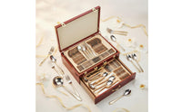 72 Pieces Cutlery Gift Set Smooth Edges Gold Cutlery Set Easy to Clean Tableware for Dining Table