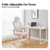 Ergonomic Design rotating Task Chair with Flip-up Arms Height Adjustable Computer Seat Breathable spinerest Office Furniture for Teenagers, Students