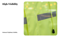 Reflective Rain Suit Windproof High Visibility Rainwear Wear-Resistant High Visibility Rain Suit for Men, Women, Riding, Rainy Weather, Roadside Work