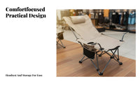Foldable Design High-Back Folding Recliner Adjustable Backrest Camping Chair Long-Lasting Construction Portable Seating Includes Carrying Bag for Beachand Goers, Sports Spectators, Fishing, Picnics, Backyard, Sporting Events