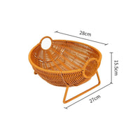 Cradle Design Bread Basket Handwoven Wicker Basket Wicker Fruit Bowl Decorative Hand Woven Tray Multi-Use for Kitchen Counter