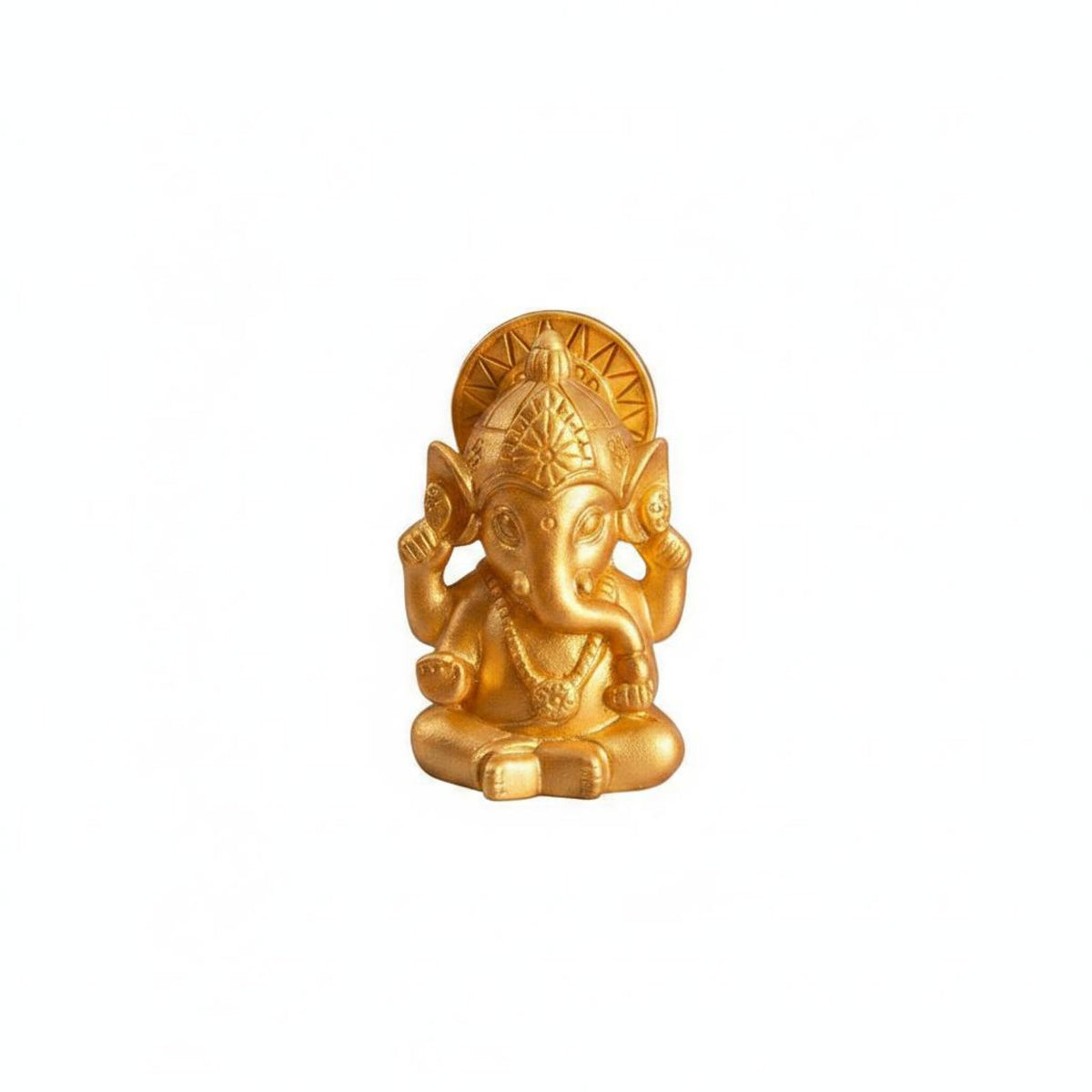 DIY Accessory Ganesha Figurine Good Luck Charm Golden Rat Statue Gold Finish Hindu Deity Statuette for Desktop