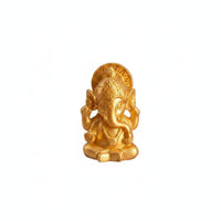 DIY Accessory Ganesha Figurine Good Luck Charm Golden Rat Statue Gold Finish Hindu Deity Statuette for Desktop