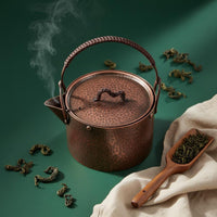 Thickened Wall Handmade Copper Teapot Extra Thick Handmade Pure Copper Kettle Coating-Uncoated Traditional Hammered Teapot Stable Base for Collectors, Home Decor