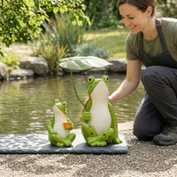 2 Pieces Frog Ornament Resin Frog Figurine Home Decoration Painted Gift