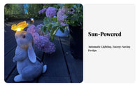 Waterproof Solar Rabbit Light Auto On/deactivate Solar Rabbit Garden Statue Weather-Resistant for Children, Pathway, Flower Bed, Balcony