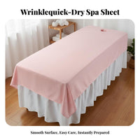 Wrinkle-Resistant Massage Bed Sheet with Face Hole Soft and Comfortable Spa Table Sheet with Breath Hole Breathable for Physical Therapists