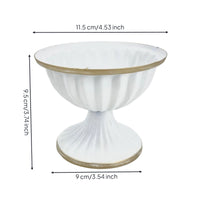 Vintage-Style Metal Vase with Ribbed Exterior Classic Metal Pedestal Vase Compact Urn Stable for Centerpiece