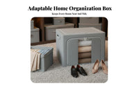 Large Capacity Foldable textile container Stackable foldable textile container Sturdy Handles Closet Organizer With Lids for Students, Families, Parents, Bedroom, Under Bed, Dorm Room, Shelves