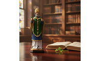 Crown Figure Figurine Regal Resin Statue with Gold Crown Traditional Sculpture for Shelf