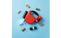 Retractable Dog Leash Nylon Locking Retractable Leash Walking Lead Anti-Slip Grip Pet Gear Built-in Flashlight