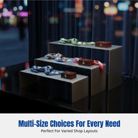 U-Shaped Shoe Display Stand, Stainless Steel Handbag Organizer, Retail Fixture, Multi-Height, Mirror Surface