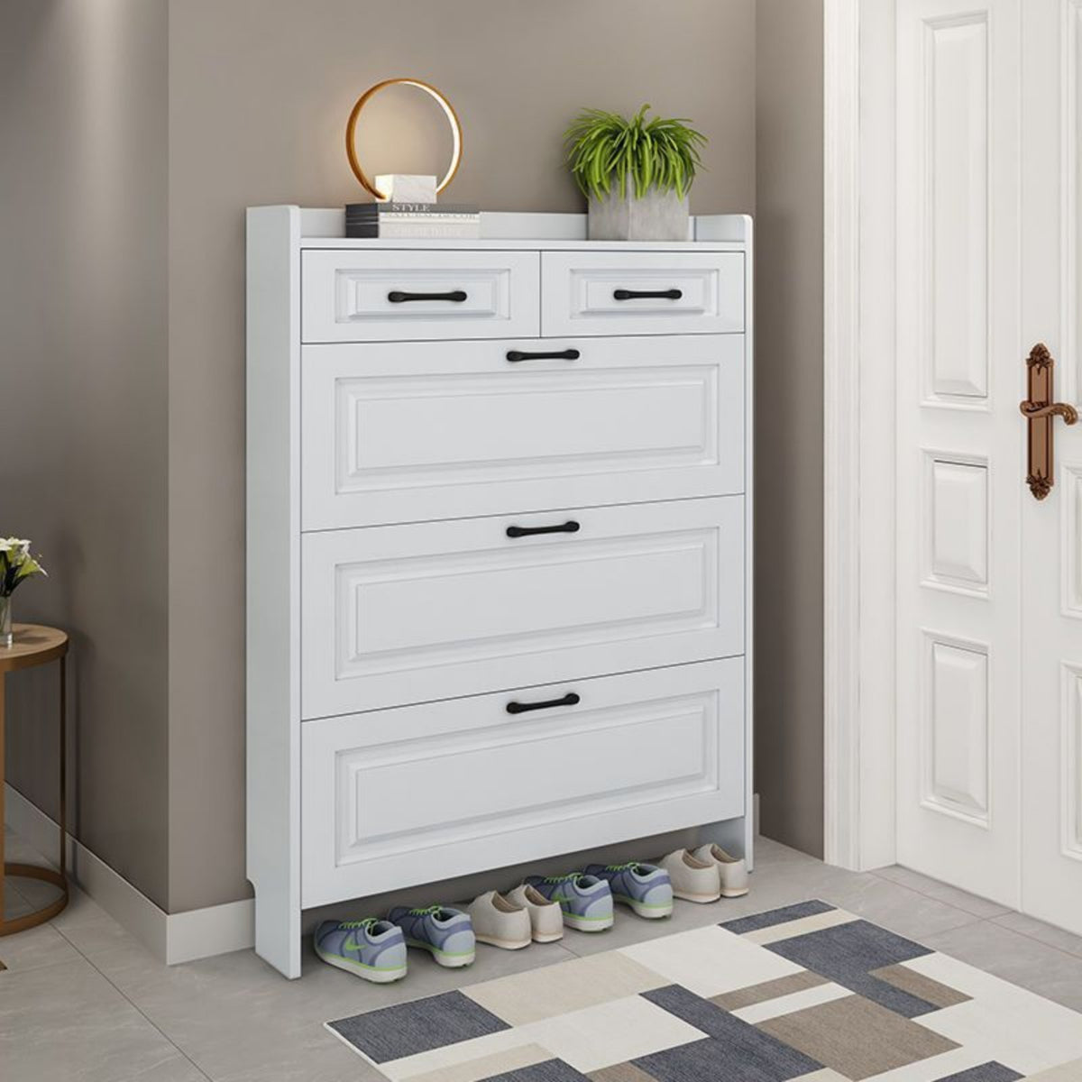 Footwear Storage Unit Space-Saving Entryway Shoe Storage Narrow Design for Apartment Dwellers, Homeowners, Hallway, Living Room, Bedroom