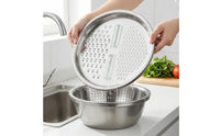 Dual Grating Stainless Steel Grater Lid Polished Finish Round Grater Lid Easy to Use Kitchen Tool Rust-Resistant