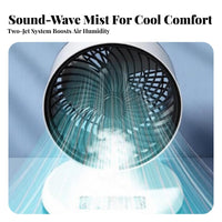 Portable Water Cooling Fan 7-Color Desktop Air Chiller Three Settings Adjustable Tabletop Ventilation Device for Office Workers, Bedroom, Dorm Room