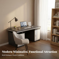 Executive Desk with Drawers Spacious Desktop Modern Executive Desk with Storage Multi Functional Computer Table for Executives, Adults, Study, Bedroom