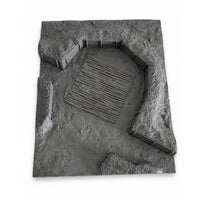 Raised Ground Embankments Cannonry Position Position Diorama WW2 Trench Base Textured Terrain Base Gray Finish