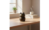 Versatile Placement Resin Cat Figurine Original Design Wood Carving Design Cat Statue Funny & Playful for Collectors, Desktop, Bookshelf
