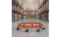 Heavy-Duty Drum Dolly with Brake 900 Kg Capacity Steel Barrel Dolly with Wheels Corrosion-Resistant Barrel Cart with Brake Anti-Rust for Warehouse, Factory, Workshop
