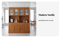 Multi-Functional Wooden Sideboard Cabinet Versatile Dining Room Buffet Long-Lasting Kitchen Buffet Sideboard Rounded Corners for Homeowners, Families, Interior Decorators
