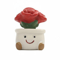 Car Dashboard Decor Compact Size Cute Potted Plant Doll Colorful Small Bloom Pot Figurine