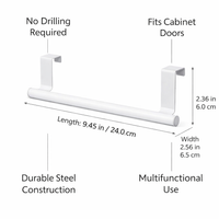Kitchen Towel Rack, Stainless Steel Over The Door Hanger for Bathroom, Punch-Free Storage Solution for Homeowners, Versatile Drying Shelf for