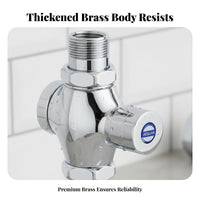 High Flow Rate Squat Toilet Flush Valve Water Saving Push Button Flush Valve Copper Body Construction for Commercial Bathroom