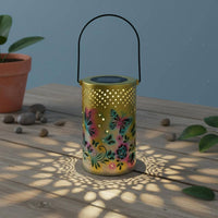 Weather Resistant Solar Butterfly Projection Lantern Automatic On/deactivate Hollow Metal Butterfly Light LED Garden Shadow Lamp for Patio, Yard, Pathway