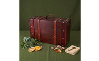 Wooden Storage Suitcase Retro Decorative Vintage Suitcase Distressed Storage Chest with Handle for Photographers, Collectors, Home Decor