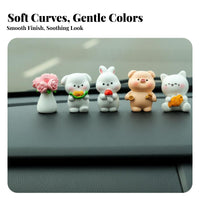 Mini Animal Car Decoration Trending Design Car Console Animal Ornament Funny Cute Dashboard Figure for Young Adults, Women