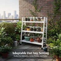 Stepped Design Tiered Flower Ladder Floor-Standing Multi-Tier Ladder Stand Freestanding Plant Holder Space-Saving for Gardeners, Decor aficionados, Homeowners, Balcony, Living Room, Garden, Bedroom
