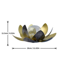 Weather Resistant Metal Lotus Solar Light Easy Installation Outdoor Decoration