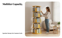 Nordic design 360 rotating bookshelf Space-Saving Revolving Book Tower adaptable Use bookshelf Large Capacity for Apartment Dwellers, Homeowners, Living Room, Bedroom, Home Office, Playroom