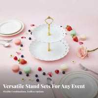 European Design Tiered Fruit Plate Stand Multipurpose Multi-Tier Dessert Stand Decorative for Birthday Party, Afternoon Tea, Wedding