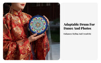 With chimes and Tassels Tasseled chime Drum Ancient Silk Road influenced Design Photo prop Long Colorful Ribbons Costume Accessory Traditional Chinese & aesthetic for Cosplayers, entertainers