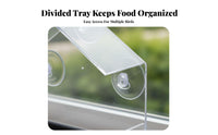 Acrylic Birds Feeder Easy to Clear Avian Window Feeder No Assembly Needed for Kids, Cat Owners, Balcony, Patio