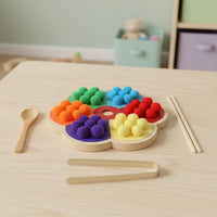 Hands-On Training Color Sorting Toy Set Eco-Friendly Materials Fluffy Ball Sorting Game Fine Movement Skills Toy for Preschoolers