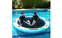 Buoyant Lounger with Mesh Center Round Inflatable Lounger with Handles Breathable Inflatable Water Bed for Adults, Swimmers, Lake, Beach
