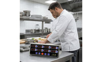 Countertop 8-Channel Digital Kitchen Timer Compact 8-Channel Kitchen Timer Metal Power-Cord-Operated for Bakers, Chefs, Commercial Kitchens, Bakeries, Restaurants