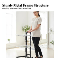 Foldable Salon Trolley Acrylic Trays Portable Cosmetic Trolley Hairdressing Tool Cart Space-Saving 2-Tier Rolling Cart
