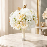 Show-Stopping Artificial Flower Bouquet Handheld Bridal Bouquet Elegant Flowers Delicate for Brides