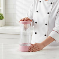 Handheld Flour Sifter Single-Hand Function Semi-Automatic Sifter Container Baking Tool With Lid