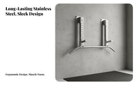 304 Stainless Steel Wall Mounted Pull-up Bar High Weight Capacity Wall Mounted Pull up Bar Multifunctional Home Gym Equipment Ergonomic Design for Fitness Enthusiasts, Athletes, Bodybuilders, Indoor, Strength Training, Garage, Basement