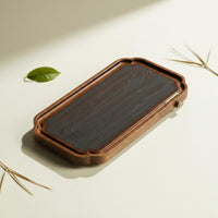 Traditional Aesthetic Color Changing Tea Tray Double-Use Design Gongfu Tea Serving Tray for Living Room, Office