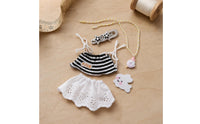 Striped Camisole Set Decorative Accessories Lace Skirt Outfit Easy to Put On